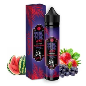 Découvrez le e-liquide Pastèque Fraise Myrtille - Punk Funk Hero 50ml